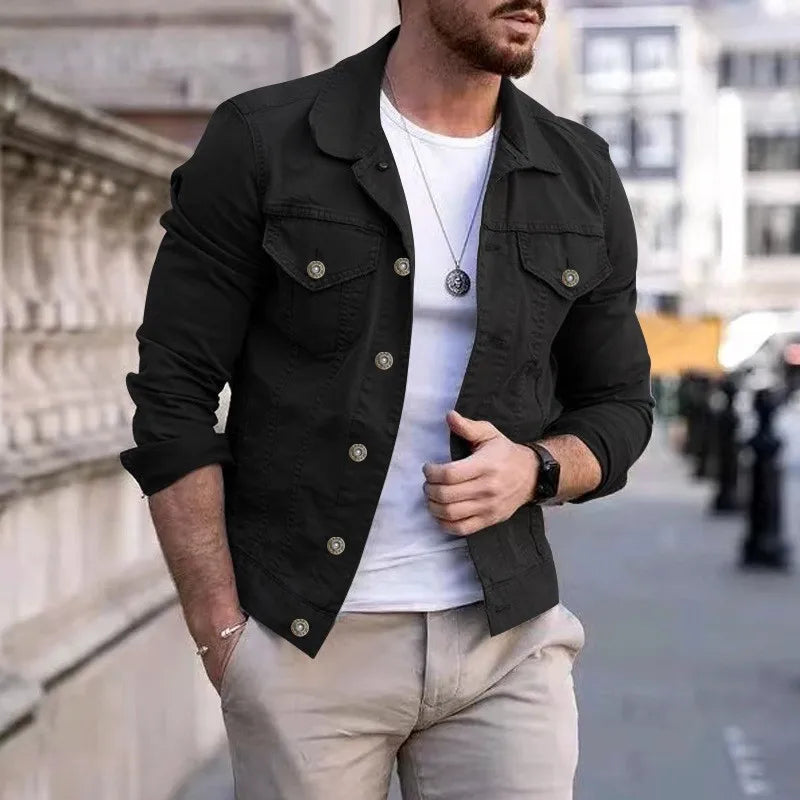 Hip-hop Men's Denim Jackets Streetwear Casual Cotton Classic Slim Jeans Coat Male Brand Clothes Cowboy Jacket Ropa Para Hombre